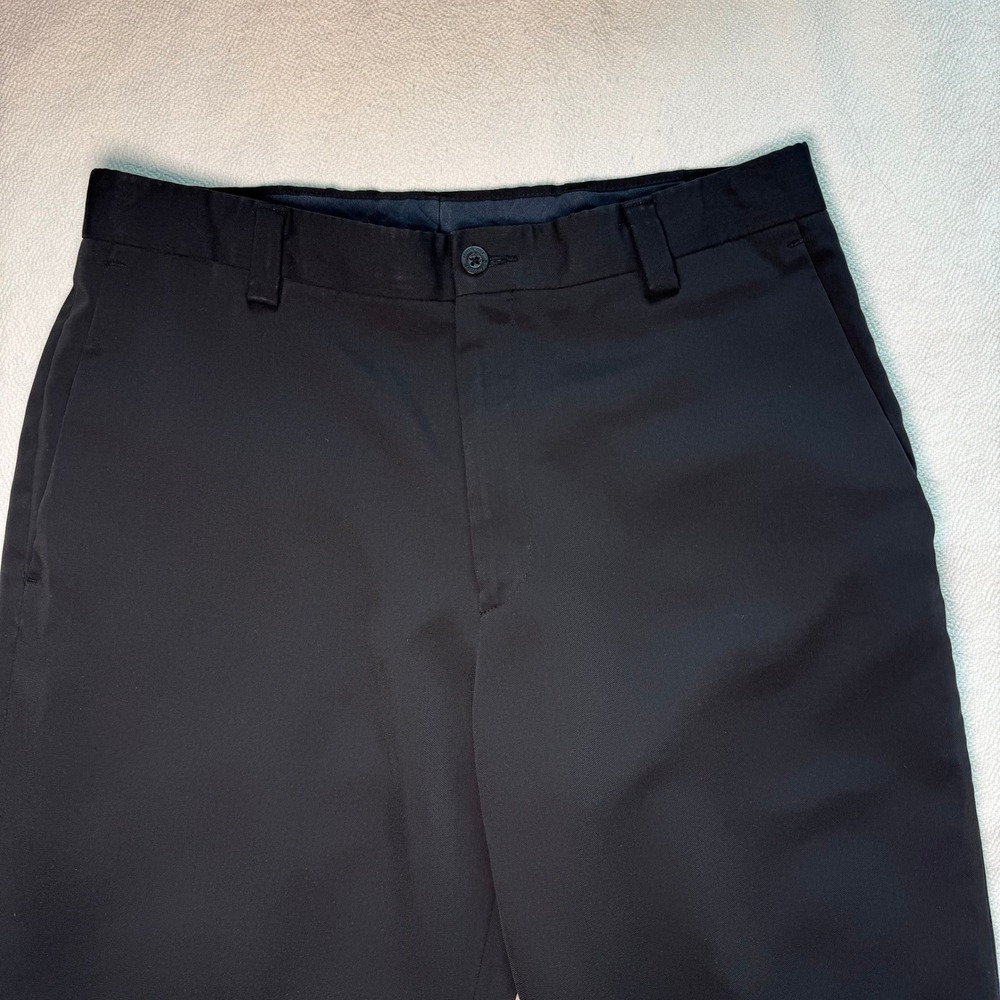 Kenneth Cole Reaction Mens Black Dress Pants Classic Fit 32x30 Flat Front Chino